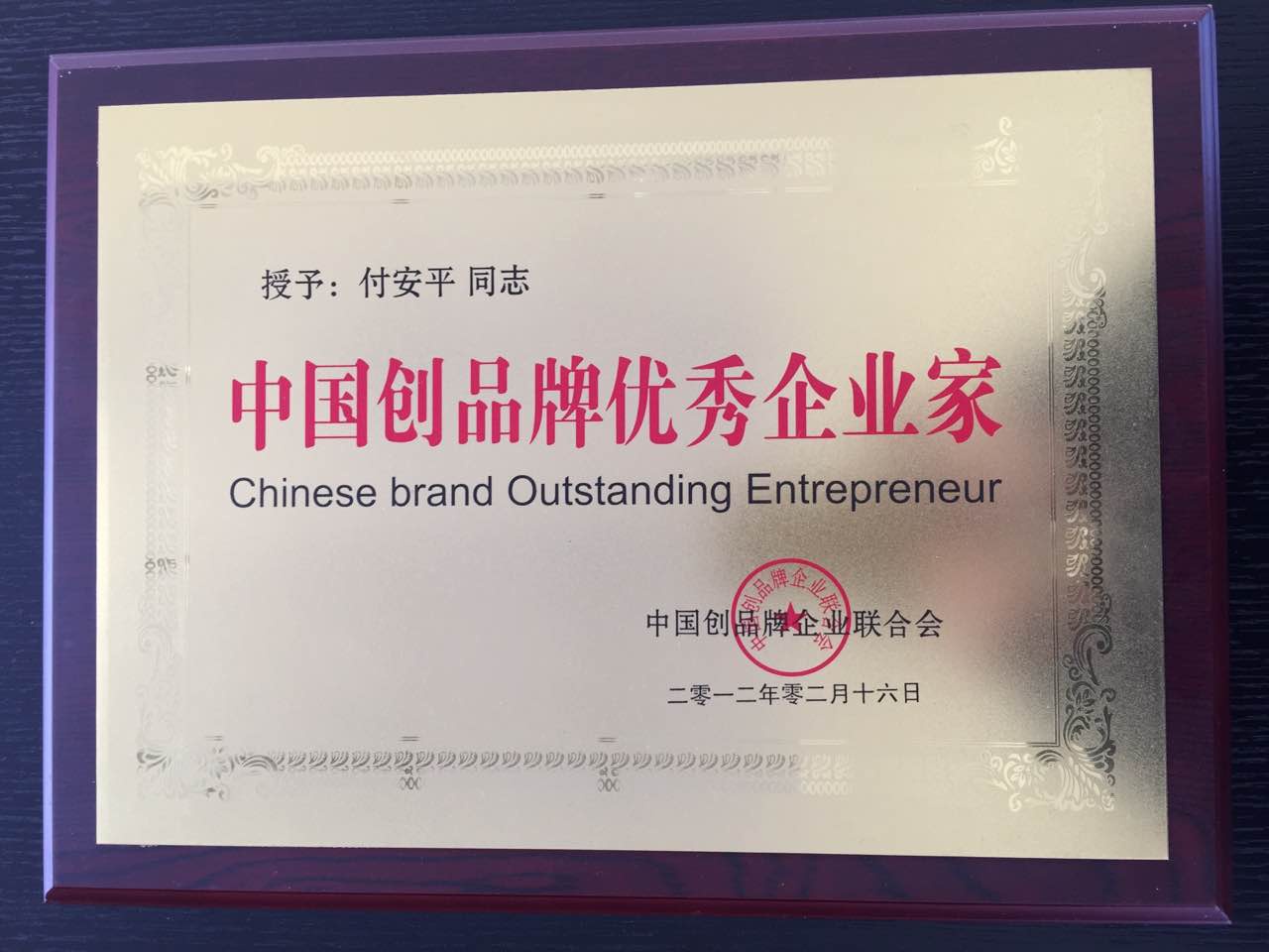 中国创品牌优秀企业家